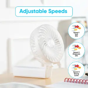 Mini Handheld Travel Fan - WHITE