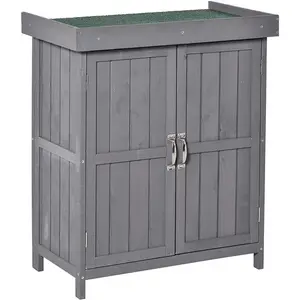 2 ft. W x 1 ft. D Solid Wood Tool Shed Grey