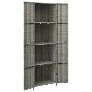 Berkfield Garden Storage Cabinet Grey 59x40x180 cm Poly Rattan