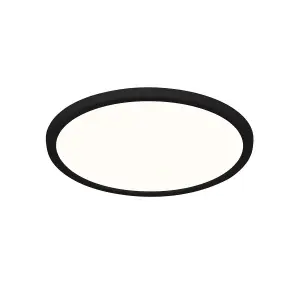 Nordlux Oja 29 Indoor Ultra-Slim Bathroom Ceiling Light in Black (Height) 2.3cm