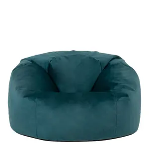 icon Aurora Classic Velvet Bean Bag Chair & Pouffe Teal Green Bean Bag Chair