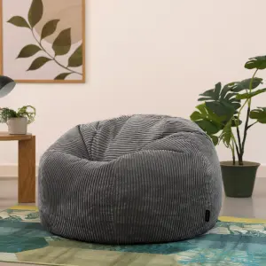 icon Kingston Classic Corduroy Bean Bag Charcoal Grey Bean Bag Chair