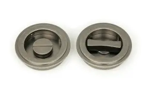 From The Anvil Pewter 60mm Art Deco Round Pull - Privacy Set