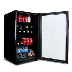 Under Counter Drinks Fridge 118L Drinks/ Wine Cooler With Glass Door - SIA DC1BL