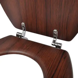 Toilet Seats with Lids 2 pcs MDF Brown