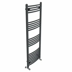 Right Radiators 1400x500 mm Curved Heated Towel Rail Radiator Bathroom Ladder Warmer Anthracite