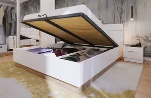 Dentro  Ottoman Bed with LED Lighting and Storage - 140x200cm