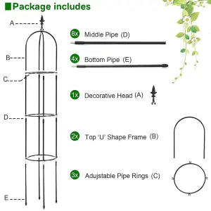 Set of 2 Garden Obelisk Trellises for Indoor & Outdoor Climbing Plants 5 ft