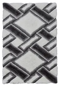 Grey/Ivory Handmade Easy to clean Rug for Dining Room Bed Room and Living Room-120cm X 170cm