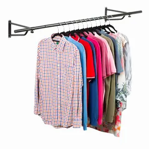 150 cm Wide Wall Mountable Garment Wardrobe Rail 5ft