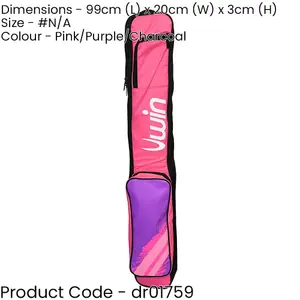 Hockey Stick & Kit Carry Bag - PINK/PURPLE - Holds 2/3 Sticks Adjustable Strap