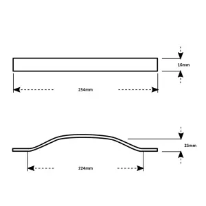 DecorAndDecor - TUCANA Matt Black Bow Kitchen Door Cabinet Cupboard Pull Handles - 224mm - Pair