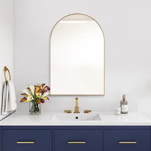 Mcfarren Metal Flat Wall Mirror Satin Brass