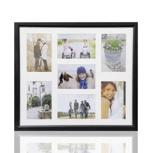 Arpan MDF Multi Aperture Photo Frame 7 Aperture (3- 4x6" & 4-6x4") Black