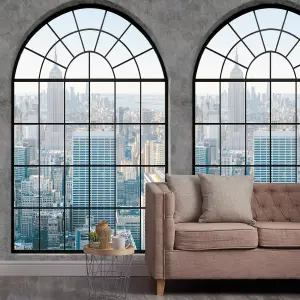 Grandeco New York Window 3 panel repeatable Textured Mural, 2.8 x 1.59m