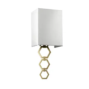 Elstead Ria Small 1 Light Wall Light, Aged Brass, Ivory Faux Silk Shade