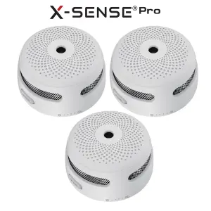 X-Sense Pro Smart Smoke Alarm - Wireless & Interconnectable with 5 Year Replaceable Battery: 3 Pack