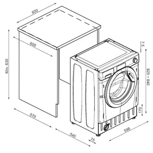 Haier HWDQ90B416FWS-UK 9kg/5kg Built-in Condenser Washer dryer - White