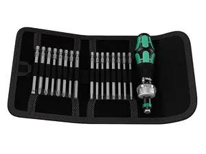 Wera 05051040001 Kraftform Kompakt 60 RA Ratcheting Bit Holder Set of 17 WER051040