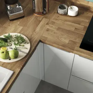 GoodHome 38mm Kala Matt Honey Wood effect Laminate Square edge Kitchen Worktop, (L)3000mm