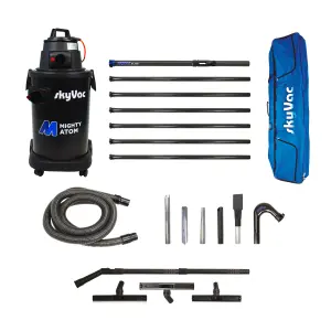 SkyVac Mighty Atom High Reach Pole System 7 Pole Package - Clamped Pole Set.