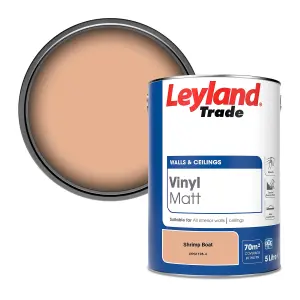 Leyland Trade Vinyl Matt Walls & Ceilings Emulsion Paint Shrimp Boat (PPG1196-4) 5L