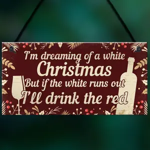 Red Ocean Funny Sign Hanging Plaque Christmas Decoration Xmas Friendship Wine Gift