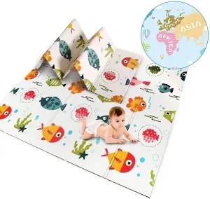 180x200x1 cm Foldable Baby Foam Play Mat Double-Sided Crawling Mat