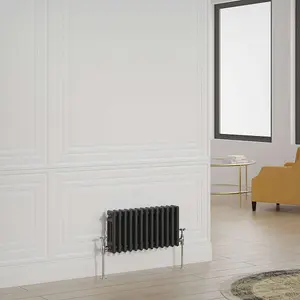 G-Rad Black Triple Column Horizontal Radiator - (H) 300 x (W) 600mm