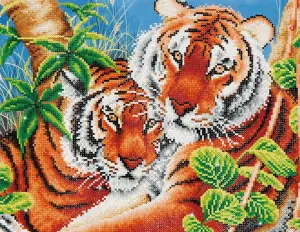 TENDER TIGERS - Diamond Painting Kit: Tender Tigers - Diamond Dotz