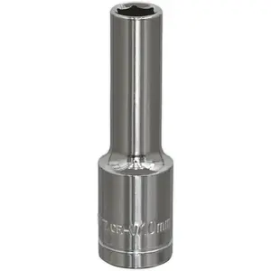 10mm Chrome Plated Deep Drive Socket - Durable High Grade Carbon Steel Tool