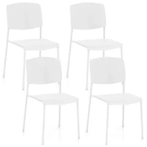 COSTWAY Dining Chair Set of 4 Armless Side Chairs Stackable Kitchen Chairs