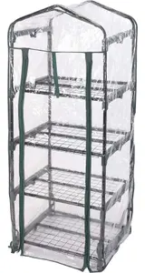 Small Greenhouse Garden 4 Tier Portable Outdoor Green house Growhouses Garden Structures with Shelving & Cover