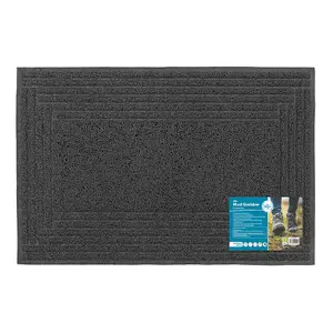 JVL Mud Grabber Spaghetti Scraper Doormat, 40x60cm, Grey Border