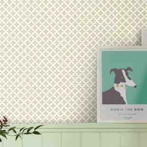 Joules Green Geometric Smooth Wallpaper