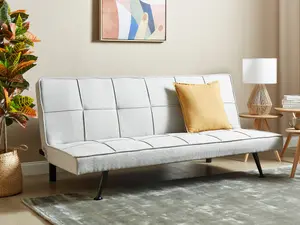 Beliani Scandinavian Sofa Bed HASLE Light Grey