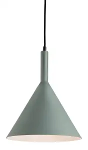 Luminosa Everest 1 Light Dome Ceiling Pendant Green with White Inside, E27