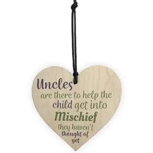 Red Ocean Uncles Mischief Novelty Hanging Best Funny Uncle Gift Sign Christmas Birthday