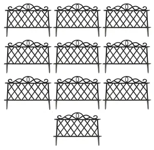 Set of 10 Plastic Lawn Edging Lattice Panels (45cm x 35cm)