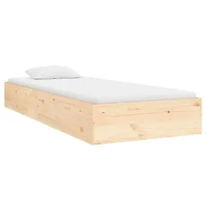 Berkfield Bed Frame Solid Wood 90x190 cm Single