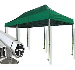 3m x 6m Extreme 50 Instant Shelter Pop Up Gazebos Frame & Canopy - Green