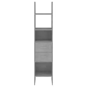 Berkfield Book Cabinet Concrete Grey 40x35x180 cm Engineered Wood