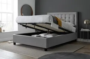 Rest Relax Barcelona Grey Fabric Ottoman Bed