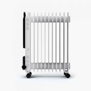 Pro Breeze OmniWarm 2500W Oil Filled 11 Fins Eco Radiator Heater With Digital Display - White