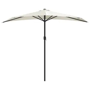 Berkfield Balcony Parasol with Aluminium Pole Sand 270x135 cm Half