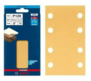 BOSCH Dual Application BEST for Wood & Paint Sanding Sheets (Rectangle 80 x 133mm - 10/Pk) For: Bosch GSS 160 & GSS 18V-10 Sanders