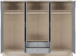 Cascio 6 Door Wardrobe Zipcode Design Finish: Grey Gloss