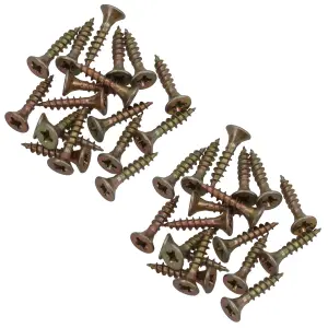 4mm x 20mm Countersunk Wood Chipboard Screw Fasteners PZ2 Drive 36pc