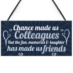 Red Ocean Chance Made Us Colleagues Friendship Friend Hanging Plaque Leaving Job Work CoWorker Gift Birthday