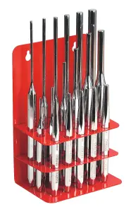 Sealey Punch Set 17 Pieces Mirror Polished Chrome Vanadium Steel AK9130